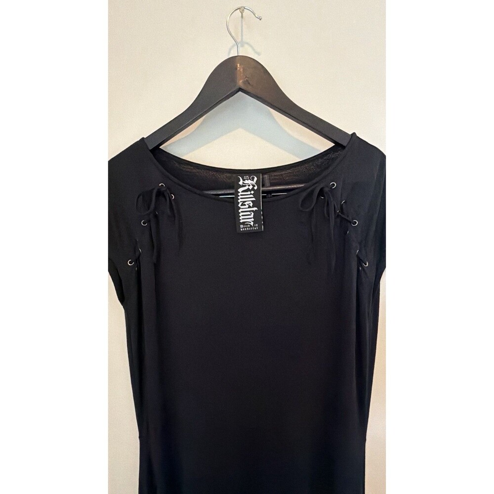 KILLSTAR Nightwane Dress XXL Black Gothic Maxi Asymmetrical Lace Up Goth - Picture 6 of 13